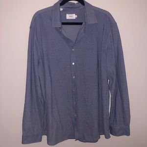 blue button down shirt